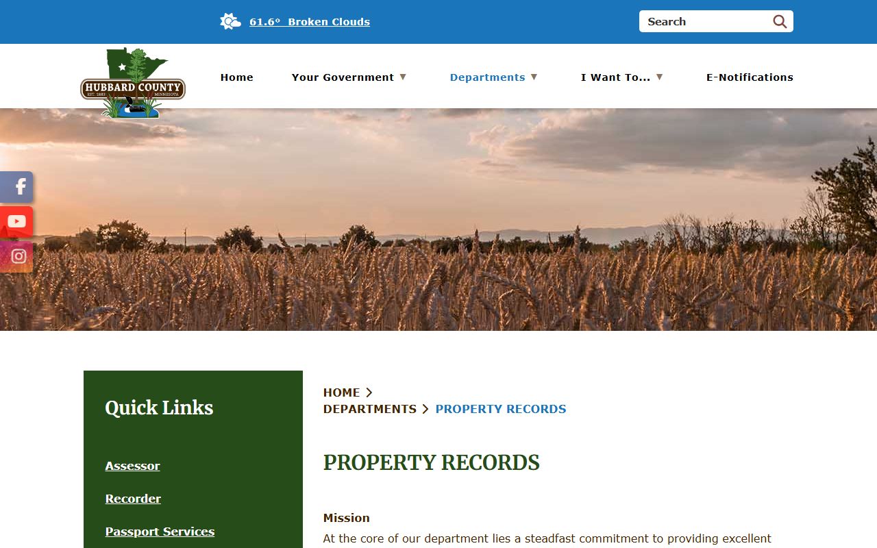 Hubbard County Court Administrator records property records distinction