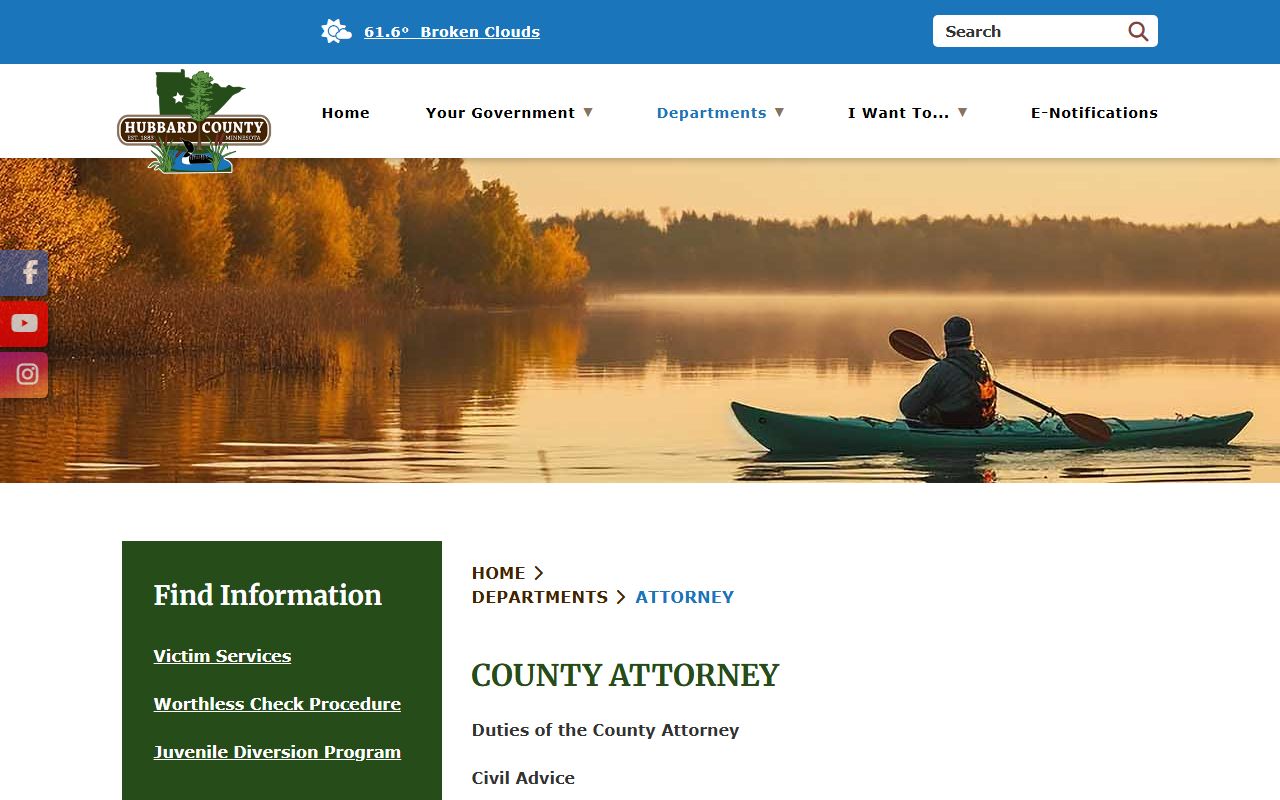 Hubbard County arrest records and court charges County Attorney source