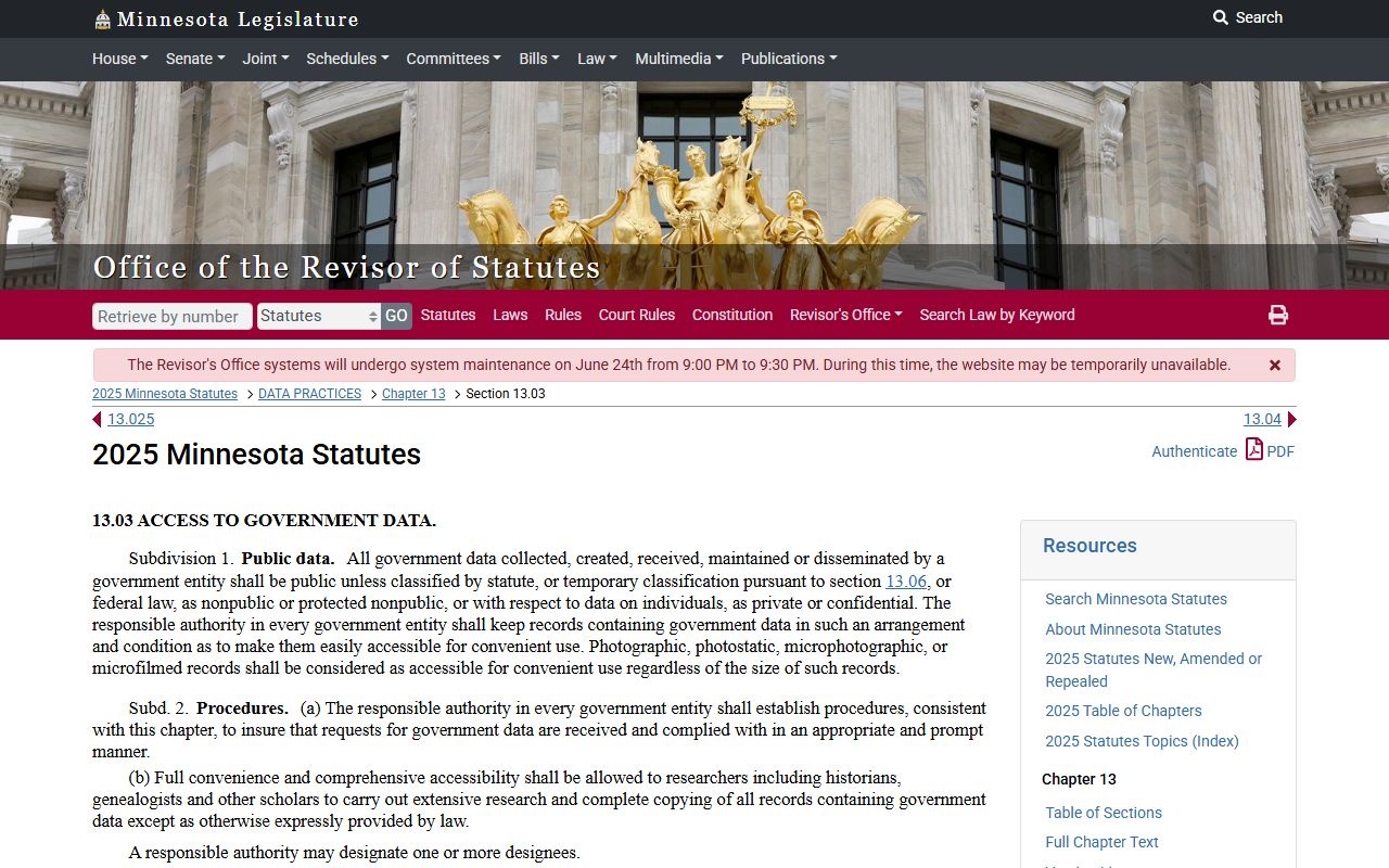 Hubbard County arrest records public data presumption statute
