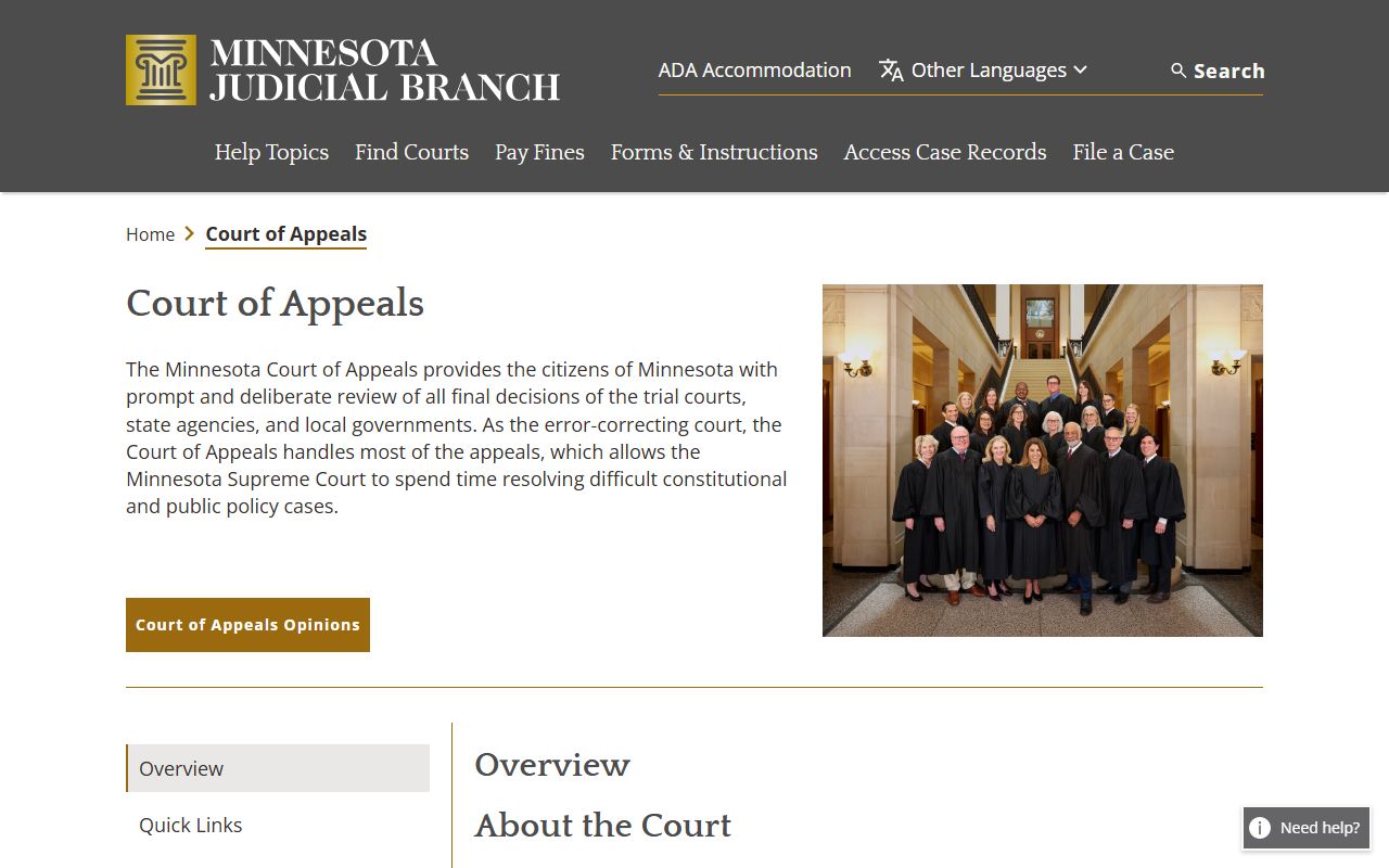 Hubbard County court dockets Minnesota Court of Appeals source