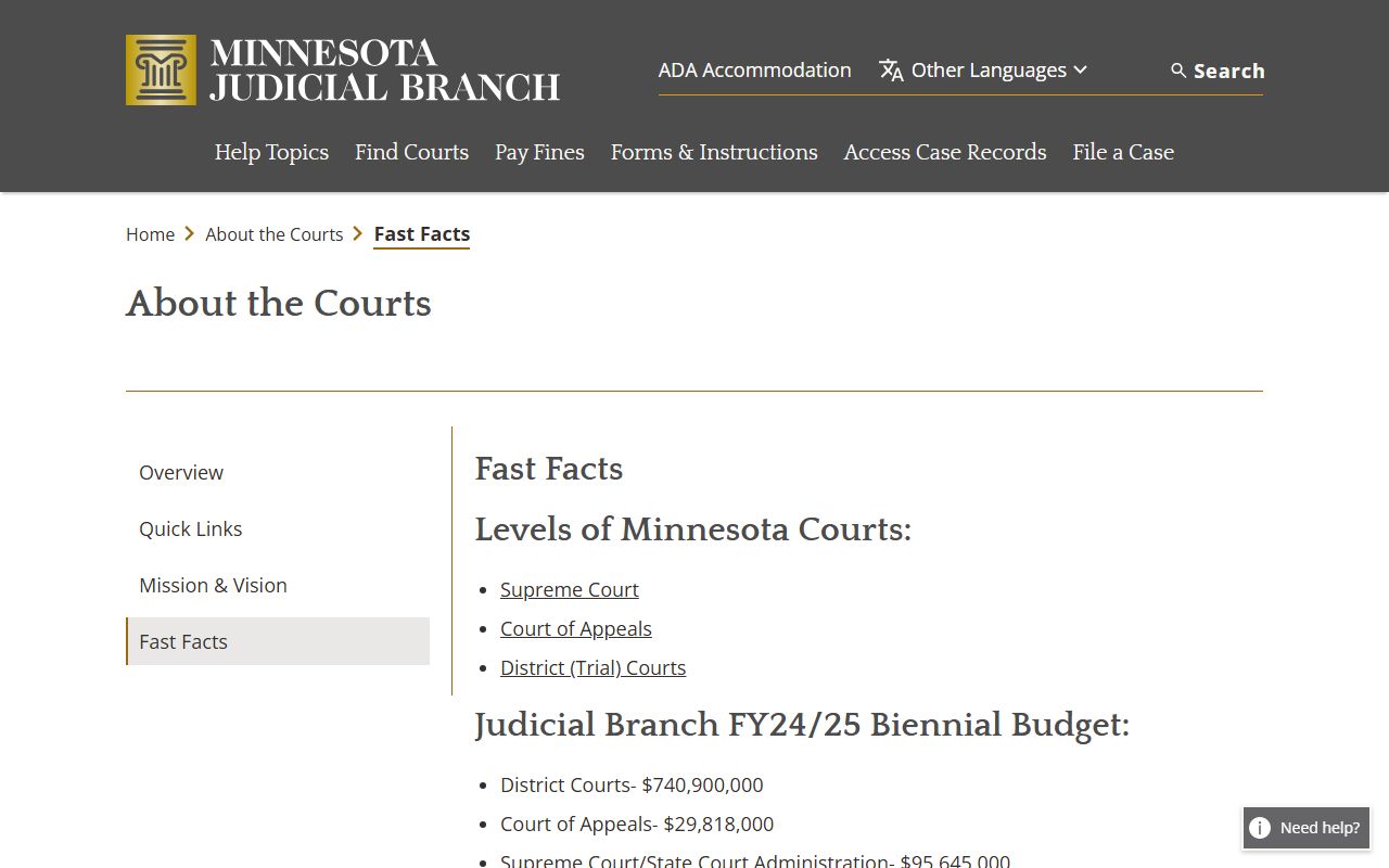 Hubbard County court dockets Minnesota court hierarchy