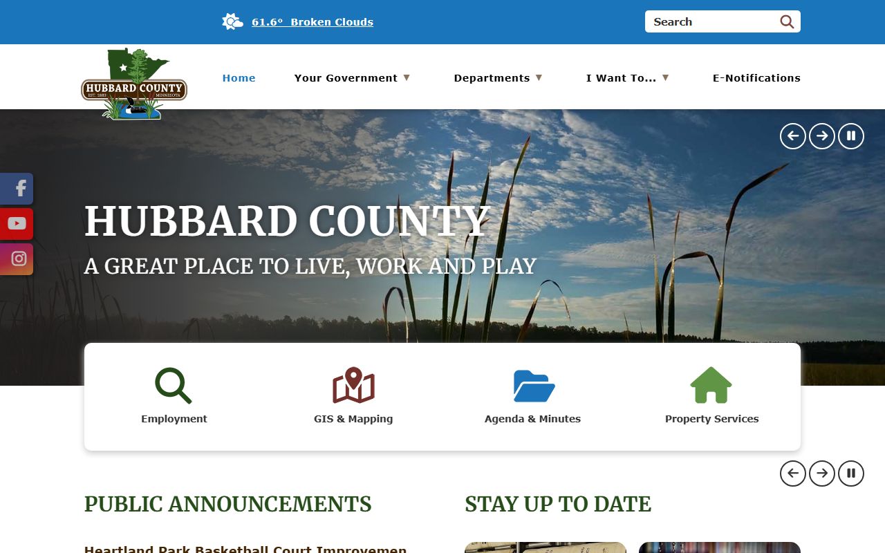 Hubbard County court records county homepage