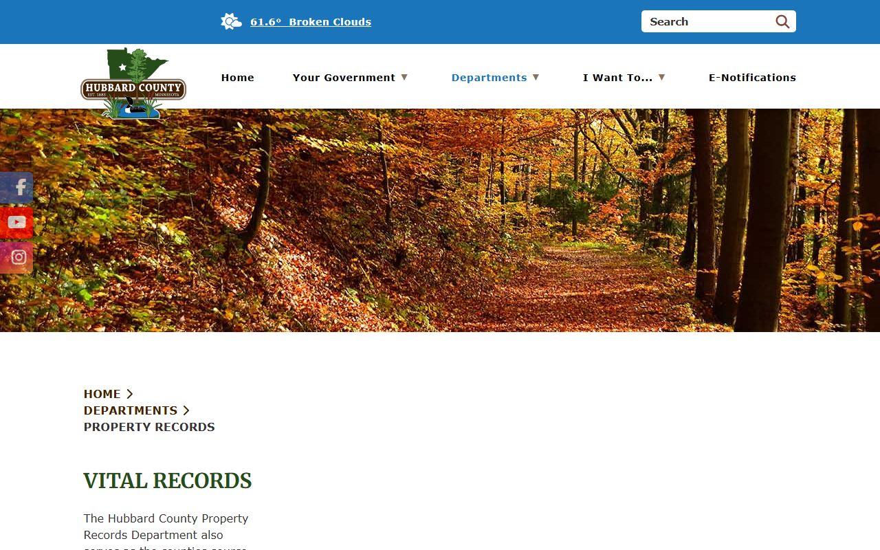 Hubbard County marriage divorce records vital records page